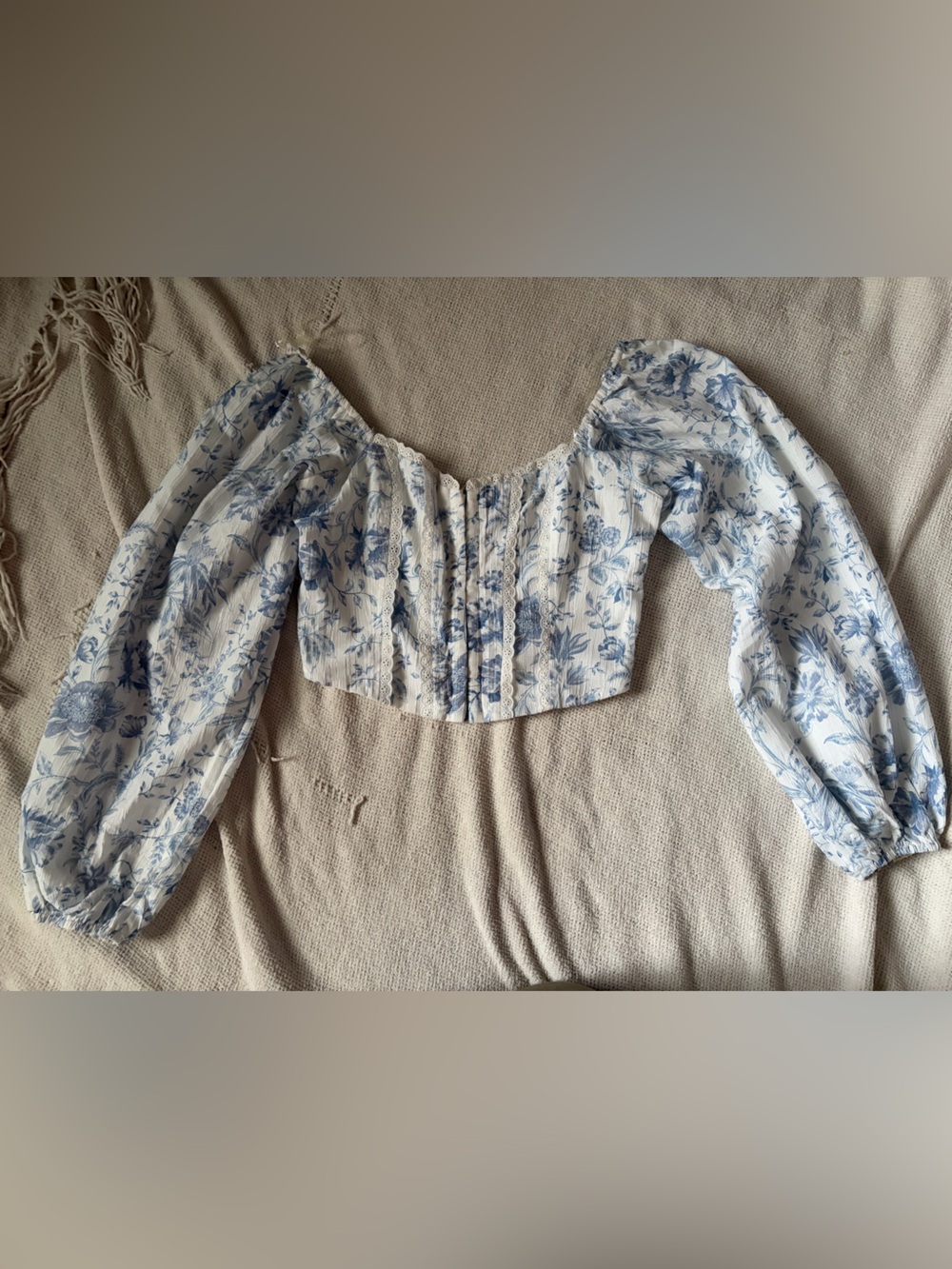Altar’d State Puff Sleeve Floral Corset Blouse